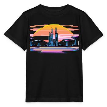 Futuristic landscape - Stanley/Stella MINI CREATOR Kids’ T-Shirt - black - Front - Mikhail (115cm)