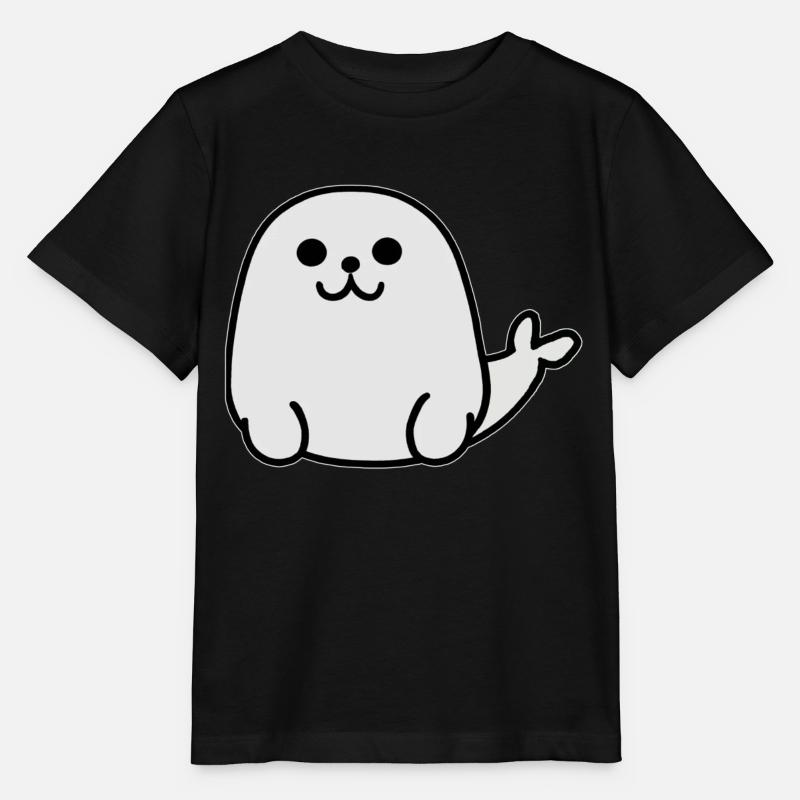 Mignon phoque blanc charmant - T-shirt bio MINI CREATOR Stanley/Stella Enfant - noir