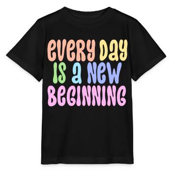 Chaque jour est un nouveau départ - T-shirt bio MINI CREATOR Stanley/Stella Enfant - noir - Devant - Mikhail (115cm)