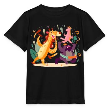 Les animaux en fête n°2 - T-shirt bio MINI CREATOR Stanley/Stella Enfant - noir - Devant - Mikhail (115cm)