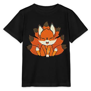Manga Kitsune Renard Anime Kumiho Masque Manga Otaku - T-shirt bio MINI CREATOR Stanley/Stella Enfant - noir - Devant - Mikhail (115cm)
