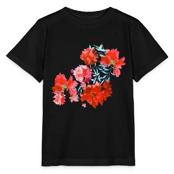 oleander,blume,lotus,ranke,floral,Blumen - Stanley/Stella Kinder T-Shirt MINI CREATOR  - Schwarz - Vorne - Mikhail (115cm)