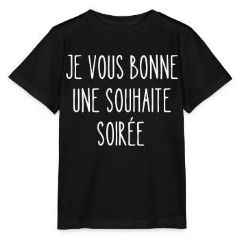 je vous bonne une souhaite soirée - T-shirt bio MINI CREATOR Stanley/Stella Enfant - noir - Devant - Mikhail (115cm)