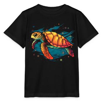 Sea Turtle in the Sea, Love Turtles - Stanley/Stella MINI CREATOR Kids’ T-Shirt - black - Front - Mikhail (115cm)