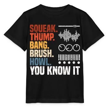 Tontechniker Geschenke | Toningenieur Deejay DJ - Stanley/Stella Kinder T-Shirt MINI CREATOR  - Schwarz - Vorne - Mikhail (115cm)