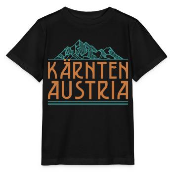 Carinthie Autriche Drapeau Armoiries Montagnes - T-shirt bio MINI CREATOR Stanley/Stella Enfant - noir - Devant - Mikhail (115cm)