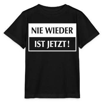 nie wieder ist jetzt - weiß - Farbe veränderbar - Stanley/Stella Kinder T-Shirt MINI CREATOR  - Schwarz - Vorne - Mikhail (115cm)