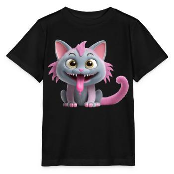 Chat monstre effrayant et mignon - T-shirt bio MINI CREATOR Stanley/Stella Enfant - noir - Devant - Mikhail (115cm)