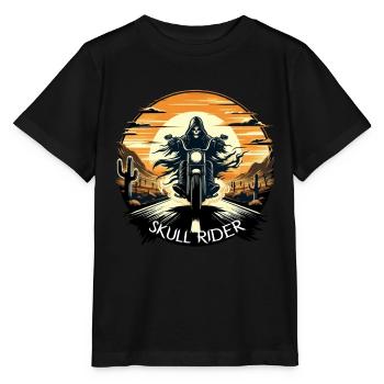 SKULL RIDER : AVENTURE DANS LE DÉSERT SOUS LE COUCHER DU SOLEIL - T-shirt bio MINI CREATOR Stanley/Stella Enfant - noir - Devant - Mikhail (115cm)
