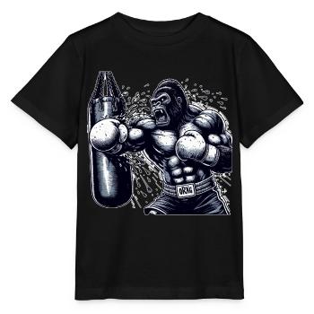 Gorille boxeur - T-shirt bio MINI CREATOR Stanley/Stella Enfant - noir - Devant - Mikhail (115cm)