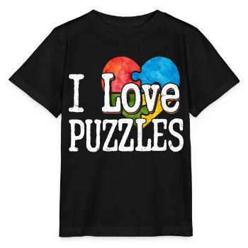 I Love Puzzles Piece Jigsaw Puzzle - Stanley/Stella Kinder T-Shirt MINI CREATOR  - Schwarz - Vorne - Mikhail (115cm)