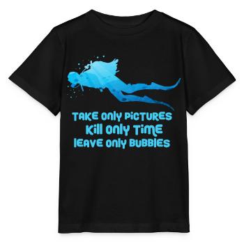 Take only pictures Kill only time Leave only - Stanley/Stella Kinder T-Shirt MINI CREATOR  - Schwarz - Vorne - Mikhail (115cm)