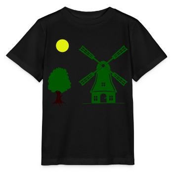 Arbre du moulin à vent - T-shirt bio MINI CREATOR Stanley/Stella Enfant - noir - Devant - Mikhail (115cm)