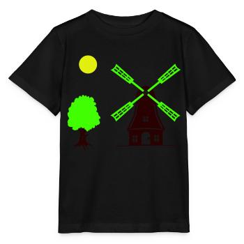 Arbre du moulin à vent - T-shirt bio MINI CREATOR Stanley/Stella Enfant - noir - Devant - Mikhail (115cm)