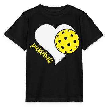Damen Liebe Pickleball süßes Pickleball Match - Stanley/Stella Kinder T-Shirt MINI CREATOR  - Schwarz - Vorne - Mikhail (115cm)