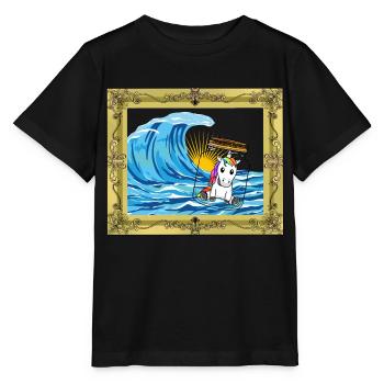 Unicorn Birthday Greetings Birthday Message in a Bottle - Stanley/Stella MINI CREATOR Kids’ T-Shirt - black - Front - Mikhail (115cm)