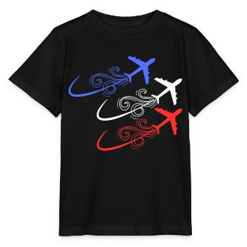Patrouille de France avions bleu blanc rouge - T-shirt bio MINI CREATOR Stanley/Stella Enfant - noir - Devant - Mikhail (115cm)