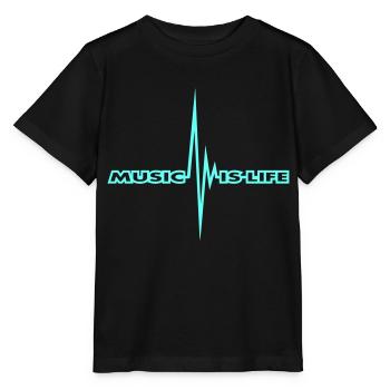 Music is Life Puls Heartbeat Music Frequency Lyrics - Stanley/Stella MINI CREATOR Kids’ T-Shirt - black - Front - Mikhail (115cm)