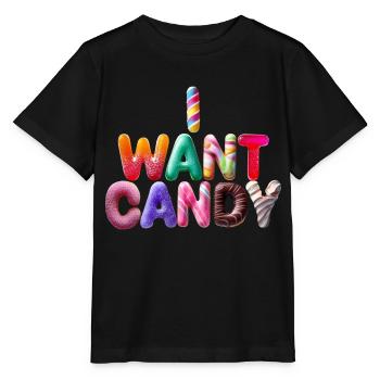 Ich will Süßigkeiten - Stanley/Stella Kinder T-Shirt MINI CREATOR  - Schwarz - Vorne - Mikhail (115cm)