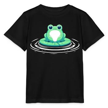 Grenouille sur nénuphar - T-shirt bio MINI CREATOR Stanley/Stella Enfant - noir - Devant - Mikhail (115cm)