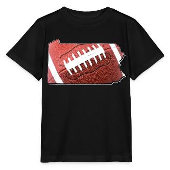 Football in der Pennsylvania State Landkarte - Stanley/Stella Kinder T-Shirt MINI CREATOR  - Schwarz - Vorne - Mikhail (115cm)