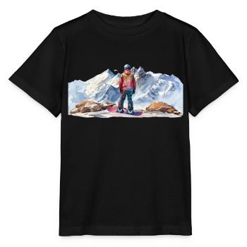 Snowboarder in den Bergen Snowboarder in the - Stanley/Stella Kinder T-Shirt MINI CREATOR  - Schwarz - Vorne - Mikhail (115cm)