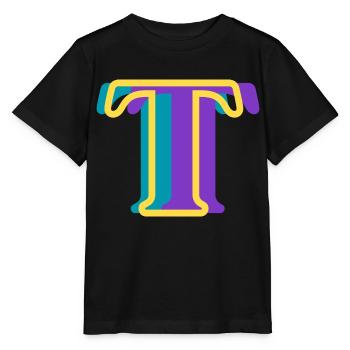 Multi-coloured letter t - Stanley/Stella MINI CREATOR Kids’ T-Shirt - black - Front - Mikhail (115cm)