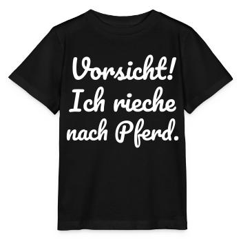Horse smell in riders in the stable - Stanley/Stella MINI CREATOR Kids’ T-Shirt - black - Front - Mikhail (115cm)