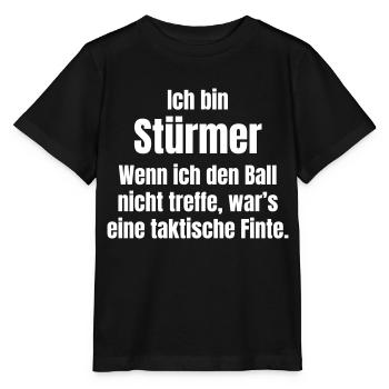 Striker in football - Stanley/Stella MINI CREATOR Kids’ T-Shirt - black - Front - Mikhail (115cm)
