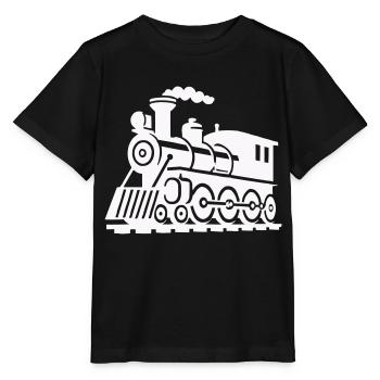 Locomotive de train - T-shirt bio MINI CREATOR Stanley/Stella Enfant - noir - Devant - Mikhail (115cm)