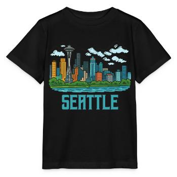 Ville de Seattle - T-shirt bio MINI CREATOR Stanley/Stella Enfant - noir - Devant - Mikhail (115cm)