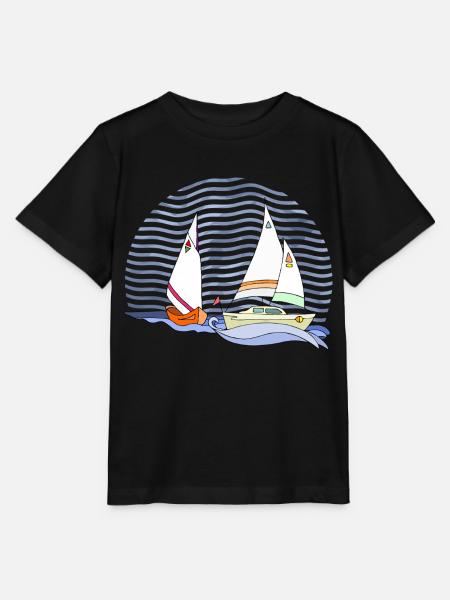 Segelboot - Stanley/Stella Kinder T-Shirt MINI CREATOR - Schwarz