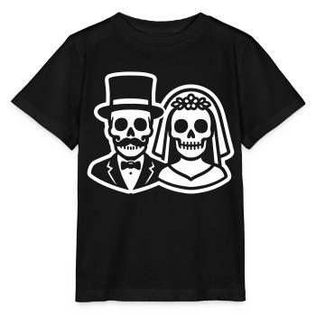 Jeunes mariés Mariage Squelette Mariée Marié - T-shirt bio MINI CREATOR Stanley/Stella Enfant - noir - Devant - Mikhail (115cm)
