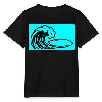 Planche de surf Wave - T-shirt bio MINI CREATOR Stanley/Stella Enfant - noir - Devant - Mikhail (115cm)