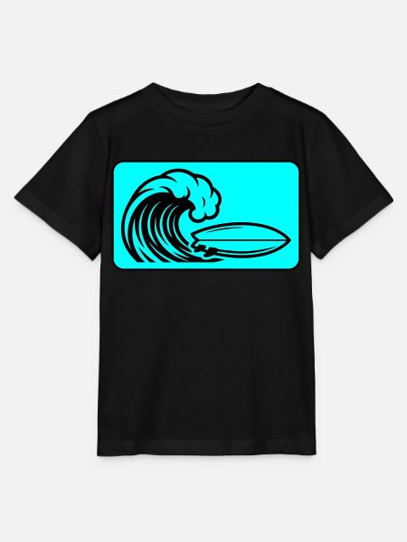 Surfbrett Welle - Stanley/Stella Kinder T-Shirt MINI CREATOR - Schwarz