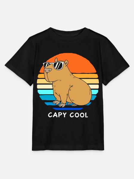 Capybara Capibara - Stanley/Stella Kinder T-Shirt MINI CREATOR - Schwarz