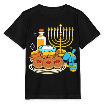 Chanukkah Hanukkah Hanukah - Stanley/Stella Kinder T-Shirt MINI CREATOR  - Schwarz - Vorne - Mikhail (115cm)