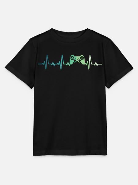console controleur battement de coeur Gamer  - T-shirt bio MINI CREATOR Stanley/Stella Enfant - noir