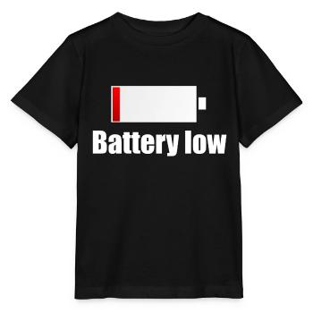 Battery Low - charge battery - Stanley/Stella MINI CREATOR Kids’ T-Shirt - black - Front - Mikhail (115cm)