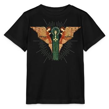 Jugendstil, Arts & Crafts Vintage Engelmotiv - Stanley/Stella Kinder T-Shirt MINI CREATOR  - Schwarz - Vorne - Mikhail (115cm)