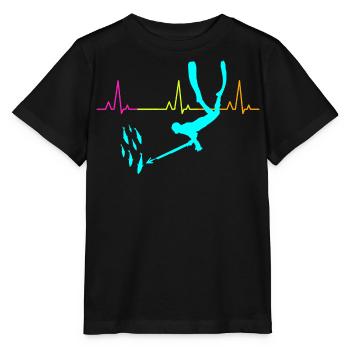 Pêche sous-marine Pêche au harpon Heartbeat Pulse - T-shirt bio MINI CREATOR Stanley/Stella Enfant - noir - Devant - Mikhail (115cm)