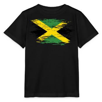 Jamaika Flagge used - Stanley/Stella Kinder T-Shirt MINI CREATOR  - Schwarz - Vorne - Mikhail (115cm)
