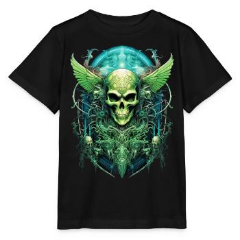 skull skull skeleton darkness gloomy - Stanley/Stella MINI CREATOR Kids’ T-Shirt - black - Front - Mikhail (115cm)