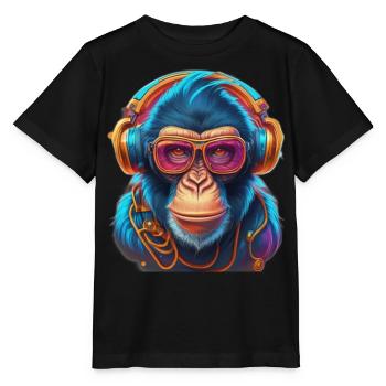 Singe cool - T-shirt bio MINI CREATOR Stanley/Stella Enfant - noir - Devant - Mikhail (115cm)