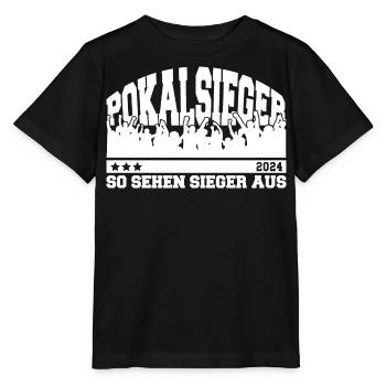 Pokalsieger 2024 - So sehen Sieger aus - Stanley/Stella Kinder T-Shirt MINI CREATOR  - Schwarz - Vorne - Mikhail (115cm)