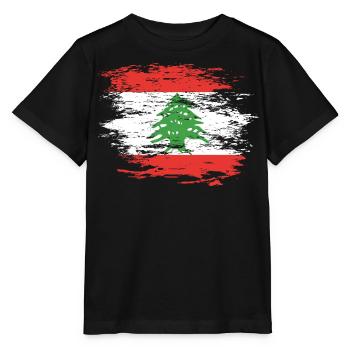 Libanon Flagge used - Stanley/Stella Kinder T-Shirt MINI CREATOR  - Schwarz - Vorne - Mikhail (115cm)