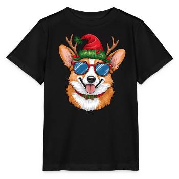 Christmas Corgi - Stanley/Stella Kinder T-Shirt MINI CREATOR  - Schwarz - Vorne - Mikhail (115cm)