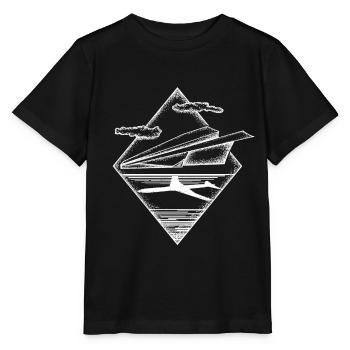 Paper airplane plane dream tattoo gift - Stanley/Stella MINI CREATOR Kids’ T-Shirt - black - Front - Mikhail (115cm)