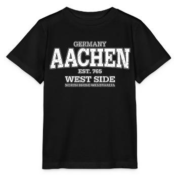 Aachen (white oldstyle) - Stanley/Stella MINI CREATOR Kids’ T-Shirt - black - Front - Mikhail (115cm)