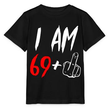 70th birthday middle finger - Stanley/Stella MINI CREATOR Kids’ T-Shirt - black - Front - Mikhail (115cm)